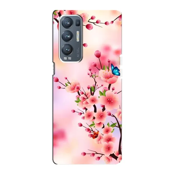 Чехол с рисунком «Бабочки на сакуре» для OPPO Reno5 Pro Plus (5G) Чехол с рисунком «Бабочки на сакуре» для OPPO Reno5 Pro Plus (5G)