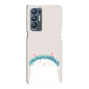 Чехол на тематику: Коты для OPPO Reno5 Pro Plus (5G) (Белый котик)