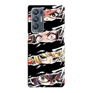 Силиконовые чехлы с глазами Anime для Оппо Рено 5 Про Плюс 5G (Глаза на чорном)