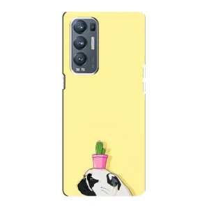 Бампер для Oppo Reno5 Pro Plus 5G с картинкой "Песики" (Кактус на голове)