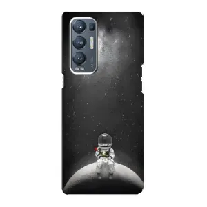Силиконовый Чехол с принтом "Космонавты" на Oppo Reno5 Pro Plus 5G (Космонавт романтик)