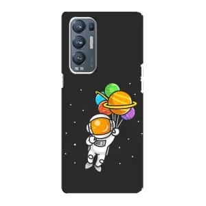 Силиконовый Чехол с принтом "Космонавты" на Oppo Reno5 Pro Plus 5G (Космонавт с шариками)