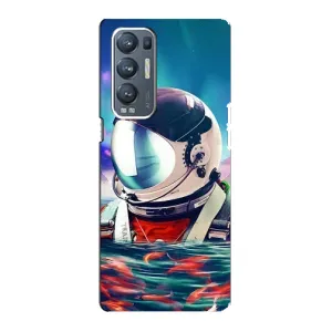 Силиконовый Чехол с принтом "Космонавты" на Oppo Reno5 Pro Plus 5G (Космонавт в воде)