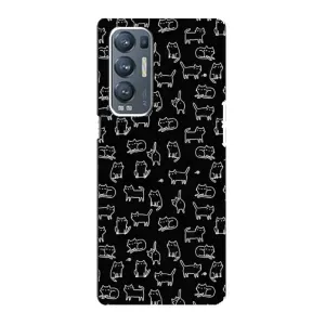 Чехол на тематику: Коты для OPPO Reno5 Pro Plus (5G) (Котики на черном)