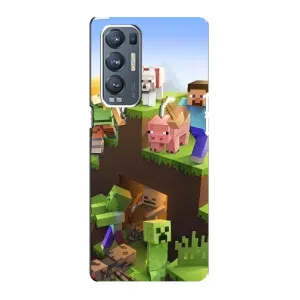 Чохли для Oppo Reno5 Pro Plus 5G (Персонажі МайнКрафт) (Майн-крафт)