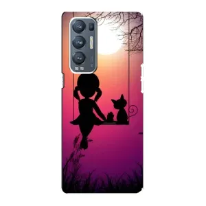 Девчачий Чехол для Oppo Reno5 Pro Plus 5G (На качели)