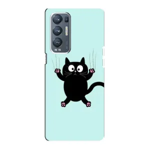 Силиконовый чехол с котиком для Oppo Reno5 Pro Plus 5G (Падающий кот)