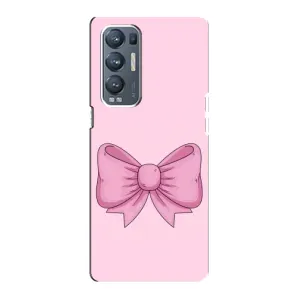 Чехол банты для Oppo Reno5 Pro Plus 5G (Розовый бантик)