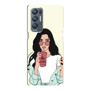 Силіконовый Чохол на Oppo Reno5 Pro Plus 5G з картинкой Модных девушек (З напоєм)