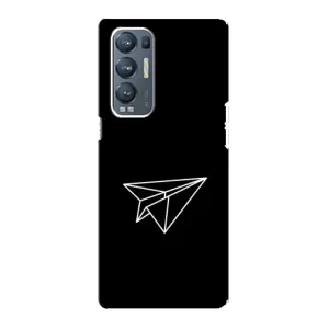 Чехол с картинками на черном фоне для Oppo Reno5 Pro Plus 5G (Самолетик)