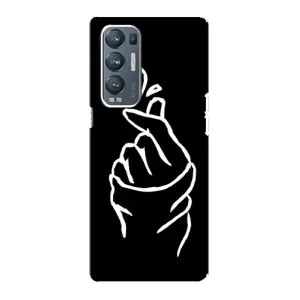Чехлы (Знак сердечка) на Oppo Reno5 Pro Plus 5G (Сердце на черном)