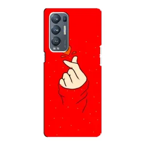 Чехлы (Знак сердечка) на Oppo Reno5 Pro Plus 5G (Сердце на красном)