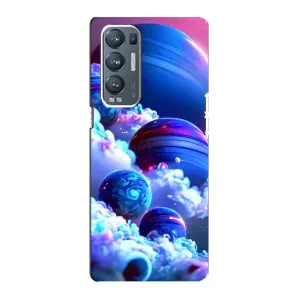 Чехлы КОСМОС для Oppo Reno5 Pro Plus 5G (Синие планеты)
