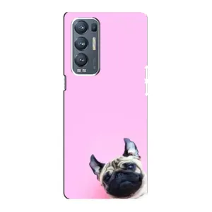 Бампер для Oppo Reno5 Pro Plus 5G с картинкой "Песики" (Собака на розовом)