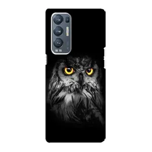 Чехлы с принтом СОВЫ для Oppo Reno5 Pro Plus 5G (Сова на чёрном)
