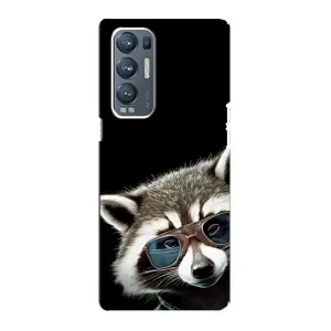 Силиконовый Чехол с Енотами на Oppo Reno5 Pro Plus 5G (Стильный Енот)