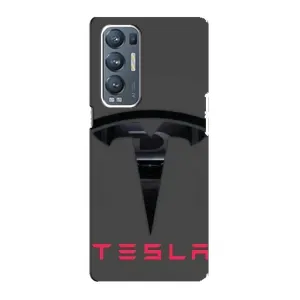 Силіконовий бампер з картинкою машини на Oppo Reno5 Pro Plus 5G (Logo TESLA)
