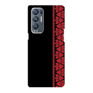 Силиконовый Чехол на Oppo Reno5 Pro Plus 5G с картинкой Вышиванки (Вышиванка на черном)