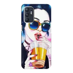 Чохол з картинкою Модні Дівчата Oppo Reno6 4G (Дівчина з коктейлем)
