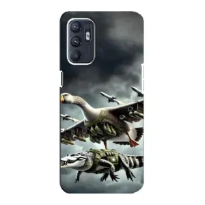 Чехол с мемами тралалело тралала для Oppo Reno6 4G (Гусини и крокодило)