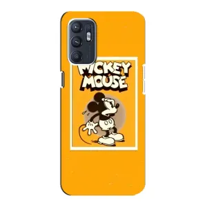 Чехлы с принтом Микки Маус на Oppo Reno6 4G (Испуганный Микки)
