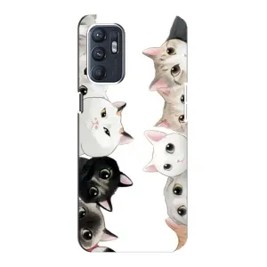 Силіконовий чохол з котиком для Oppo Reno6 4G (Коти)
