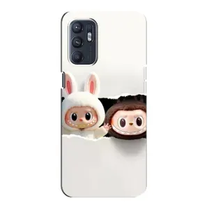 Чехол с принтом Лабубу для Oppo Reno6 4G (Фигурки Labubu)