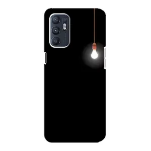 Чехол с картинками на черном фоне для Oppo Reno6 4G (Лампочка)