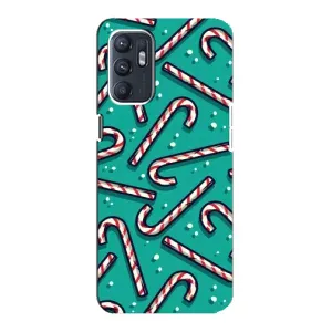 Силиконовый бампер на рождество для Oppo Reno6 4G (Леденцы)