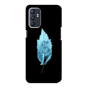 Чехол с картинками на черном фоне для Oppo Reno6 4G (Листочек)