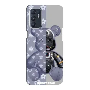 Силиконовый чехол для Oppo Reno6 4G (Медведь Louis Vuitton)