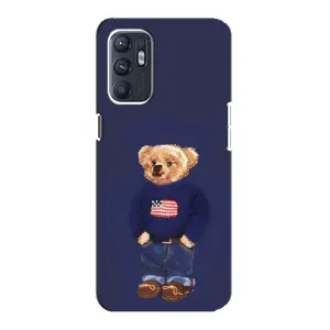 Чехлы Мишка Тедди для Оппо Рено 6 (Мишка USA)