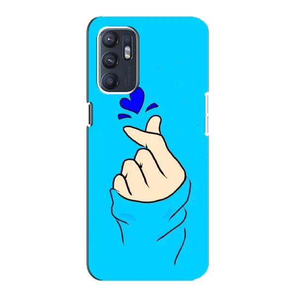 Чехол с рисунком «Сердце на синем» для OPPO Reno6 4G Чехол с рисунком «Сердце на синем» для OPPO Reno6 4G