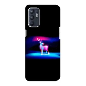 Силіконовий бампер з картинкою звірів для Oppo Reno6 4G (Яскравий олень)