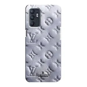 Текстурний Чохол Louis Vuitton для Оппо Рено 6 (5G) (Білий ЛВ)