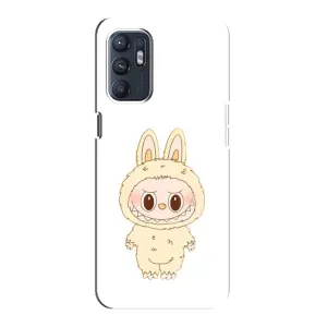 Чехол с принтом Лабубу для Oppo Reno6 5G (Бежевый Лабубу)