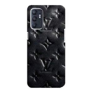 Текстурний Чохол Louis Vuitton для Оппо Рено 6 (5G) (Чорний ЛВ)