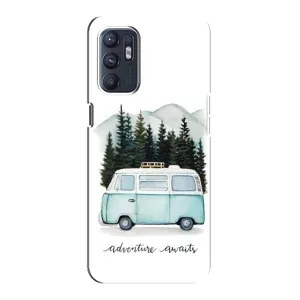 Силиконовый бампер с картинкой машины на Oppo Reno6 5G (Домик на колесах)