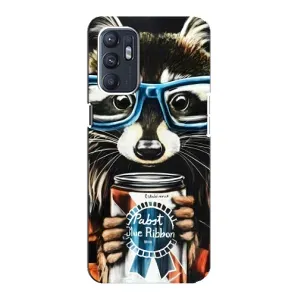 Силиконовый Чехол с Енотами на Oppo Reno6 5G (Енот в очках)