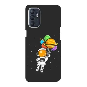 Силіконовый Чохол з принтом "Космонавти" на Oppo Reno6 5G (Космонавт з кульками)