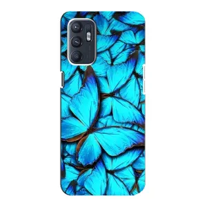 Силиконовый бампер с картинкой животных для Oppo Reno6 5G (Крылья бабочек)