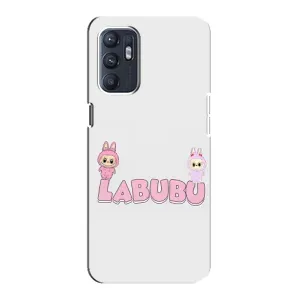 Чехол с принтом Лабубу для Oppo Reno6 5G (Логотип Лабубу)