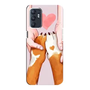 Чехол (ТПУ) Милые собачки для Oppo Reno6 5G (Любовь к собакам)