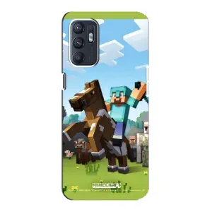 Чохли для Oppo Reno6 5G (Персонажі МайнКрафт) (На коні)