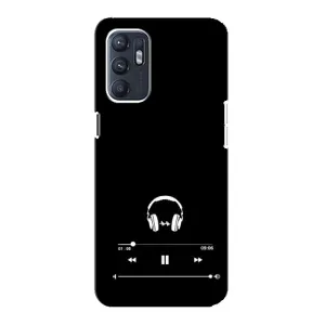 Чехол с картинками на черном фоне для Oppo Reno6 5G (Плеер)