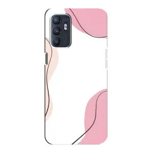 Чехол цветочный дизайн для Oppo Reno6 5G (Розовый фон)