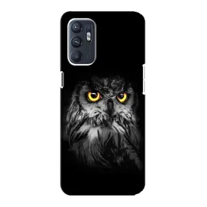 Чехлы с принтом СОВЫ для Oppo Reno6 5G (Сова на чёрном)