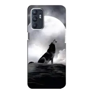 Чехол с Волком на Oppo Reno6 5G (Волк и луна)