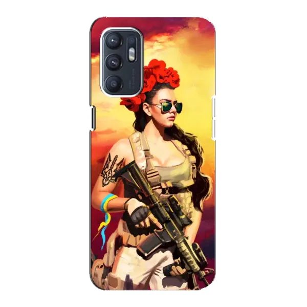 Чехол с рисунком «Женщина солдат» для OPPO Reno6 5G Чехол с рисунком «Женщина солдат» для OPPO Reno6 5G