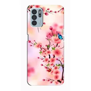 Чехол с принтом САКУРЫ на Oppo Reno6 Z (Бабочки на сакуре)